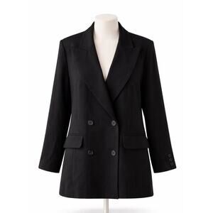 Free People Maxima Jacket Black Longline Blazer Women’s Large New $228